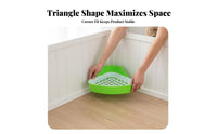 Triangle Hare Toilet Spill-Resistant Guard Cage Corner Toilet Easy to Clean Corner Waste Container for Guinea Pigs, Chinchillas