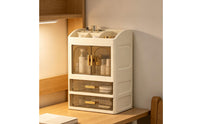 Cosmetic Storage Cabinet Large Capacity Desktop Vanity Organizer Space-Saving Makeup Cabinet with Drawers for Dressing Table, Washroom Counter