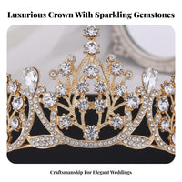 Crystal Gemstone Crown Korean Design Bridal Tiara Crystal Bridal Tiara Sparkling Crystal Gemstone S Wedding Headpiece Elegant