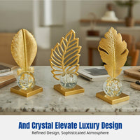 Nordic Crystal Sphere Decoration, Creative Iron Art, Luxury Accent for Living Room, Office, Study, Entryway, Wine Cabinet