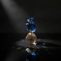Owl Figurine Crystalfaceted Avian Figure Decor Faceted Ornament for Collectors, Modern Decor Aficionados, Desk, Bookshelf, Living Room