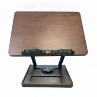 Wooden Book Rest with Swivel Base Hands Rotating Book Stand Space-Saving Paper Holder for Desk, Home Office