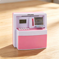 Electronic Piggy Bank Educational ATM Play Savings Box Secure Electronic Money Saving Box for Girls, Desk