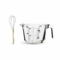Food Grade Borosilicate Glass Measuring Jug Heat Resistant Glass Measuring Cup Clear Scale Markings Graduated Beaker Cup Dishwasher Safe for Home Cooks, Bakers