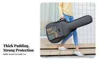 41 Inch Folk Guitar Gig Bag Double Adjustable Shoulder Straps Bohemian Guitar Case 10mm Thick Padding Multiple Storage Pockets