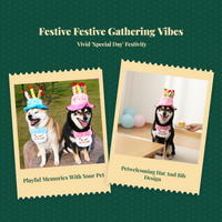 Dog Birthday Hat, Breathable Bib Scarf, Party Costume