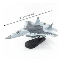 1:100 Scale SU-57 Fighter Jet Model Fighter Jet Model with Stand Assembled Detailed for Aviation Enthusiasts, Office