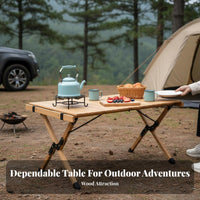 Roll-Top Camp Table Portable Square Roll-Top Camp Table Foldable Design Camping gear for travelers, outdoor diningkers, Barbecue, outdoor dining, Tailgating