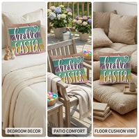 Easter Bunny Pillow Cover Festive Design Easter Pillow Cover Farmhouse Bunny Pillowcase for Homeowners, Party Hosts, Couch, Living Room, Bedroom