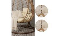 Hanging Basket Chair Woven Hanging Chair with Cushion Padded Furniture for Adults, Teens, Balcony, Bedroom, Living Room