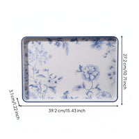 Food-Grade Material Blue and White Floral Dinnerware Heat-Insulating Chinese Design Melamine Tableware Chip Resistant for Restaurants