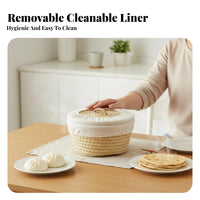 With Lid Lidded Bun Warmer Woven Design Serving Basket Insulated Food Container Long-Lasting Temperature Retention for Restaurant Owners, Event Staff, Restaurants, Commercial Kitchens, Dining Table, Banquets
