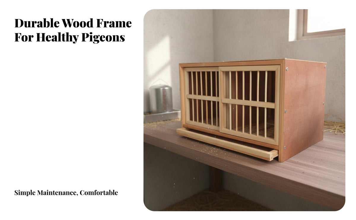 Solid Wood Pigeon Cage Sturdy and Sturdy Pigeon Pairing Cage Easy to Hygienic Avian Breeding Box for Outdoor, Backyard, Balcony