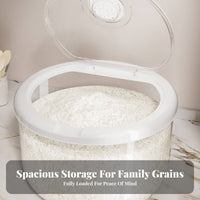 Rice Storage Container Humidity-Preservation Airtight Rice Bin Large Capacity Sealed Grain Bin for Countertop, Cabinet