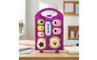 Paper Craft Tool Kit with Container Shape Stamper Set with Storage Case Easy to Use Paper Hole Punch Set for Students, Card Making