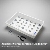 Sturdy Duty Plastic Tray Thickened Design Rectangular Parts Bin Shallow Stackable Container Long-Lasting Turnover Box