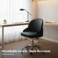 Height Adjustable Armless wheeled Chair Ergonomic spine supportrest rotating Stool effortless Rolling Casters Office Furniture Minimalist Design for Nail Technicians, Makeup lovers, Vanity Users, Dorm Room, Study Area, Small Spaces, Workstation