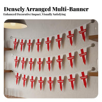 Adjustable Length English Patriotic String Flags Easy to Hang British Flag Bunting Vibrant Colors for Sports Fans, Pub Owners, Pubs, Gardens