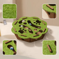 Cat Puzzle Maze with Bell Balls Hide and Seek Felt Cat Maze Toy Mental for Cats, Kittens