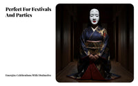 Horror & theme Japanese Hannya face covering Intricate Design Costume Accessory fiendish Face Covering for Halloween aficionados, Theater actors, Cultural Festivals, Theatrical Productions, Stage Performances, wall display Decoration