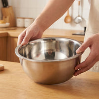 Stainless Steel Mixing Bowl with Bright Polish, 21.5cm Round 304 Deep Food Mixing Bowl, Plain Pattern Cooking and Batter Mixing Tool for Adults