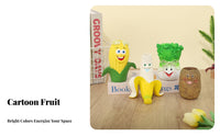 Cartoon Vegetable Vase Creative Design Novelty Fruit Planter Miniature Size Resin Character Vase for Kids, Desktop, Office, Bookshelf