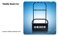 Mobile Security Equipment Rack Multi-Functional Rolling Fire Station Easy Assembly Riot Control Gear Stand for Schools, Banks, Office Buildings