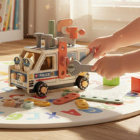 Hands-on Play Wooden Screw Truck Fine Movement Skills Disassembly Car Toy Hand-Eye Coordination for Children, Preschoolers