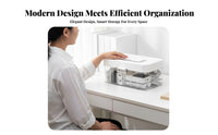 Large Capacity Cable Management Box Double Layer Design Charger and Cord Storage Case Enlarged Compartments for Office, Travel