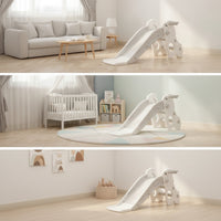 Slide with Climbing Frame Foldable Toddler Slide Kids Climber Compact Playset Slimline for Toddlers, Playroom, Bedroom