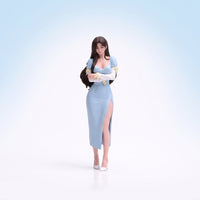 1/18 Female Figurine Detailed Miniature Figure with Dress Painted Diorama Figure for Model Builders
