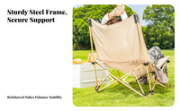 Foldable Design Adjustable Reclining Lounger High Load Capacity Folding Chair Padded Seat Outdoor Furniture Lockable Recline for Beachgoers, Homeowners, Camping, Fishing, Office, Backyard