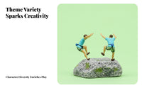 2 Pieces Climbing Figurine Detailed Pose Rock Climbing Figurine Mountaineering Miniature Finely Molded Mountaineering Miniatures