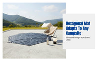 PE Anti-Puncture Ground Cloth, Hexagonal Camping Mat, Water-Resistant, Moisture-Resistant, Non-Slip, Multi-Shape, Easy to Clean