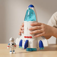 Space Playset Educational Toy Rocket Toy Space Base Toy with Astronaut Figure 4-6 Years Old Kids Birthday Present Light Up Sound Toy