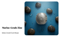 Cathodic Protection Shaft Zinc Anode Anti Split Zinc Shaft Anode Marine Hardware for Yacht Owners, Boaters
