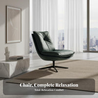 360-Degree Rotation rotating Barrel Chair Modern Design Round rotating Chair with Ottoman Ergonomic spinerest Living Room Seating for Homeowners, Readers, Parents, Lounge Area, Bedroom, perusing corner, Home Office