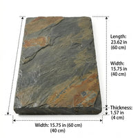 Irregular Stepping Stones Garden, Multi-Color Stone Slabs for Garden Pathways, Weather Resistant Outdoor Paving, Slip Resistant Lawn Stepping Stones
