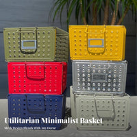 Stackable Wire Basket robust Construction Stackable Metal Crate for Homeowners