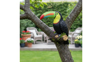 Resin Toucan Figurine Realistic Design Toucan Tree Hanger Weather-Resistant Garden Statue for Yard, Courtyard, Patio