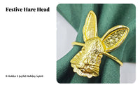 Elegant Hare Napkin Holder Elegant Design Gold Easter Napkin Buckle Sturdy Alloy Metal Hare Holder for Party Hosts, Restaurant Owners