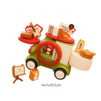 Cute Cartoon Minibus Toy Compact Mini Bus Playset Rounded Traveler Car Toy Molded Surfaces