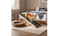 Wooden Dog Steps for Bed Solid Wood Frame Foldable Wooden Dog Ramp
