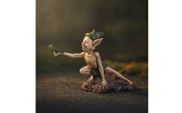 Elf Figurine with Frog Outdoor Elf Figurine Whimsical Frog Statue for Collectors