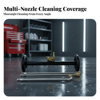 Rolling Pressure Washer Water Broom Adjustable Angle Undercarriage Pressure Washer Large Area Cleaning Rolling Water Broom for Driveway, Garage