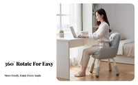 Comfortable Armless rolling Chair Height Adjustable Vanity Stool Ergonomic spinerest Office Furniture 360-Degree pivot for Students, Women, Adults, Bedroom, Dorm Room