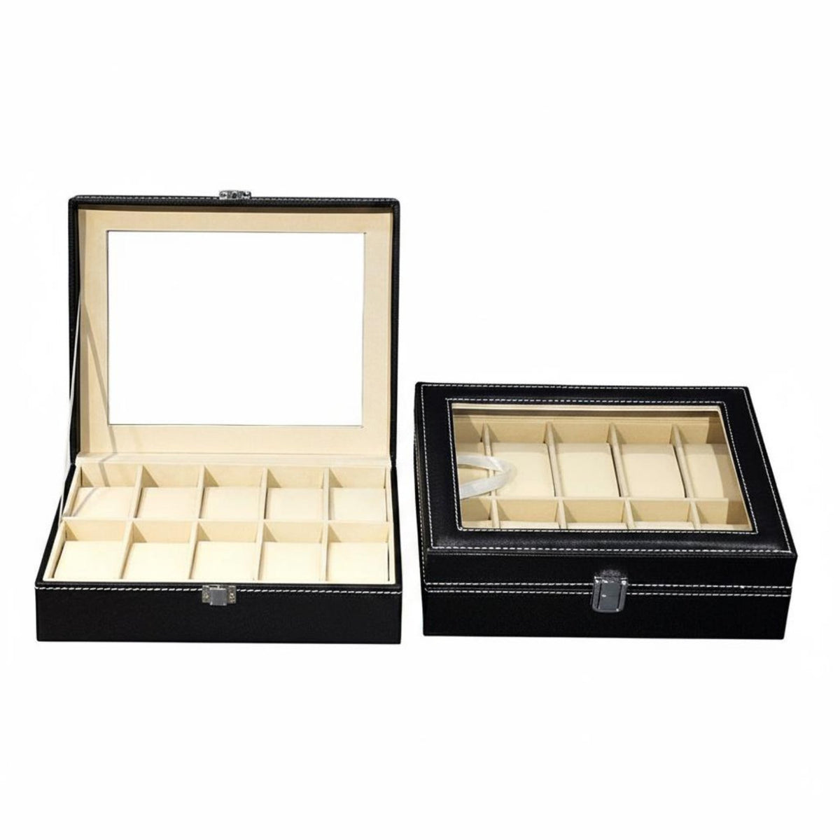 Clear View Lid Watch Display Box Soft Lining Household Storage