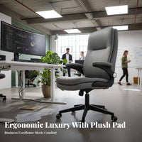 360-Degree Swivel High-Back Task Chair with Flip-up Arms Ergonomic Design Office Furniture Rocking Function Breathable for Executives, Students, Telecommuting Workers, Study Room, Workstation