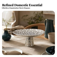Decorative Fruit Tray Tabletop Item Honeycomb Texture Silver