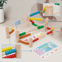 Abacus with Number Cards Child-Centered Wooden Abacus Counting Frame Educational Math Toy Colorful for Children, Homeschool